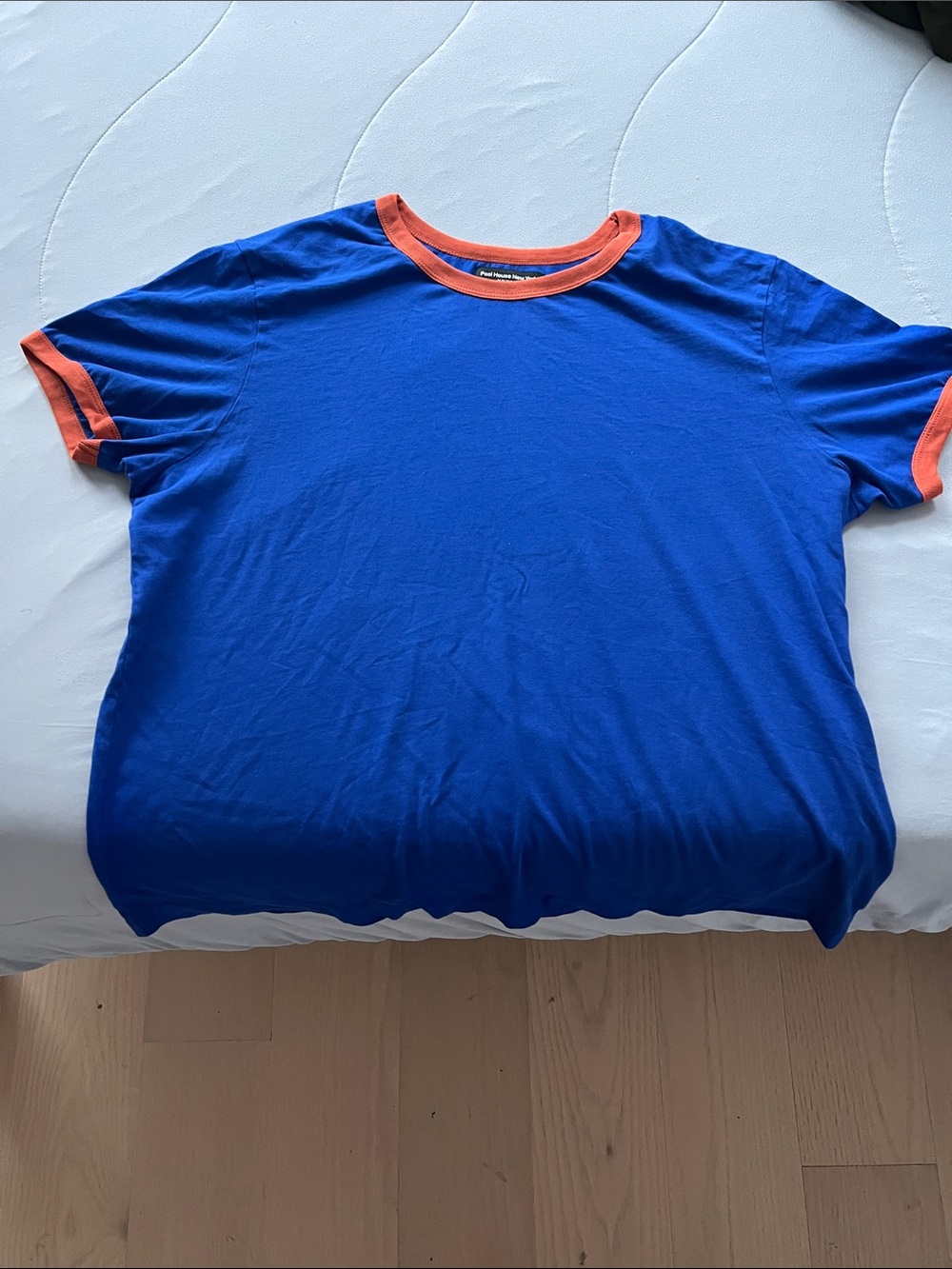 Men's Royal Blue Short-Sleeve Ringer Tee with Orange Trim